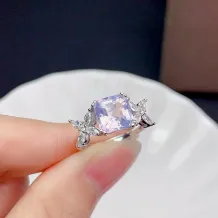 S925 Sterling Silver Gold-Plated Minimalist Ring Setting for 8x8mm Square Gems