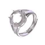 S925 Sterling Silver Gold-Plated Oval Ring Settings 8x10mm to 12x14mm Gems