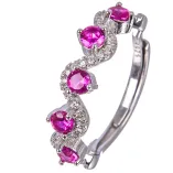 S925 Sterling Silver Gold-Plated Ring Mount with Halo Setting for 3×3mm Oval Cabochon