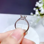 S925 Sterling Silver Gold-Plated Ring Setting for 6.5mm (1ct) Moissanite