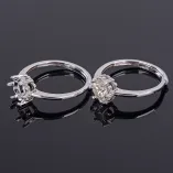 S925 Sterling Silver Gold-Plated Ring Setting for 6.5x6.5mm Round Moissanite (1ct equivalent)
