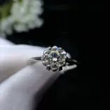 S925 Sterling Silver Gold-Plated Ring Setting for 6.5x6.5mm Round Moissanite (1ct equivalent)