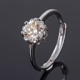 S925 Sterling Silver Gold-Plated Ring Setting for 6.5x6.5mm Round Moissanite (1ct equivalent)
