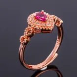 S925 Sterling Silver Gold-Plated Ring Setting for Teardrop Cabochon 4x5 4x6mm