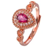 S925 Sterling Silver Gold-Plated Ring Setting for Teardrop Cabochon 4x5 4x6mm