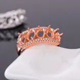 S925 Sterling Silver Gold-Plated Ring Settings Oval Cluster Designs for 4x6mm Gems