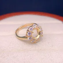 S925 Sterling Silver Halo Ring Setting For Round 4/5/6/7/8/9/10mm Gemstones