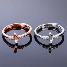 S925 Sterling Silver Marquise Ring Setting for 3x6mm Gemstones