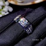 S925 Sterling Silver Men's Ring Settings for 6.5x6.5 to 9x9mm Round Moissanite Unset