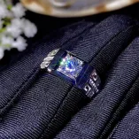 S925 Sterling Silver Men's Ring Settings for 6.5x6.5 to 9x9mm Round Moissanite Unset