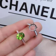 S925 Sterling Silver Oval Ring Settings for 4x6mm-12x16mm Gemstones