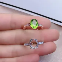 S925 Sterling Silver Oval Ring Settings for 4x6mm-12x16mm Gemstones