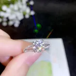 S925 Sterling Silver Plated With 18k Gold Ring Setting For Round 5/6.5/8mm Diamond