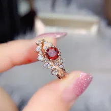 S925 Sterling Silver Plated with 18K Gold Ring Setting - Round 5x5mm for Ruby/Sapphire/Emerald