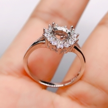 S925 Sterling Silver Plated With 18k Gold Ring Teardrop 6x8MM Setting Diy Ring Setting