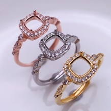 S925 Sterling Silver Ring Full Diamond Cushion-Cut 6x6mm Gemstone Setting