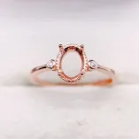 S925 Sterling Silver Ring Mount for 5x7mm Oval Gemstones