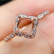 S925 Sterling Silver Ring Set with Cushion-Cut 6x6mm Red Blue Gemstones and Emerald