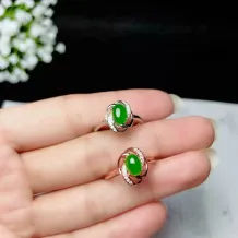 S925 Sterling Silver Ring Setting for 5x7mm Oval Jade &amp; Colored Gemstones Custom Design