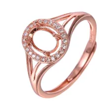 S925 Sterling Silver Ring Settings For Loose Stones For Oval 5*7mm Gemstone
