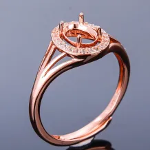 S925 Sterling Silver Ring Settings For Loose Stones For Oval 5*7mm Gemstone