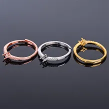 S925 Sterling Silver Square Ring Setting for 3x3mm Gemstones with Diamond Accents