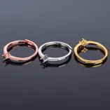 S925 Sterling Silver Square Ring Setting for 3x3mm Gemstones with Diamond Accents