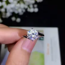 S925 Sterling Silver Twisted Shank 6-Prong Ring Settings for 6x6 7x7 8x8mm Round Moissanite (Unset)