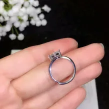 S925 Sterling Silver Twisted Shank 6-Prong Ring Settings for 6x6 7x7 8x8mm Round Moissanite (Unset)