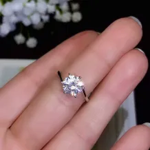 S925 Sterling Silver Twisted Shank 6-Prong Ring Settings for 6x6 7x7 8x8mm Round Moissanite (Unset)