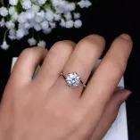 S925 Sterling Silver Twisted Shank 6-Prong Ring Settings for 6x6 7x7 8x8mm Round Moissanite (Unset)