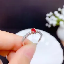 S925 Sterling Silver Two-Tone Gold Diamond-Accented Ring Setting for 3x4mm Oval Gems