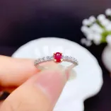 S925 Sterling Silver Two-Tone Gold Diamond-Accented Ring Setting for 3x4mm Oval Gems