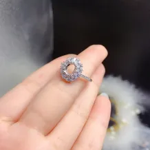 S925 Sterling Silver With 18k Gold Plating For Oval 5x7mm Colored Gemstone Mount