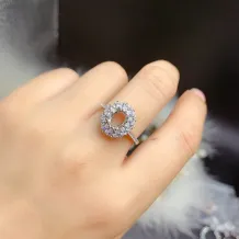 S925 Sterling Silver With 18k Gold Plating For Oval 5x7mm Colored Gemstone Mount