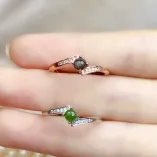 925 Sterling Silver Plated With 18k Gold Twisted Shank 4-Prong Ring Settings For 3/4/5mm Round Colored Gemstones