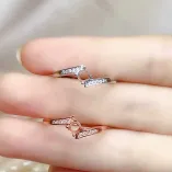 925 Sterling Silver Plated With 18k Gold Twisted Shank 4-Prong Ring Settings For 3/4/5mm Round Colored Gemstones