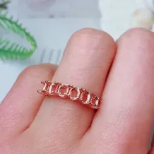 S92518K Gold-Plated Eternity Band Setting for 3x4 3x5mm Cabochon Gemstones