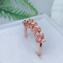 S92518K Gold-Plated Eternity Band Setting for 3x4 3x5mm Cabochon Gemstones