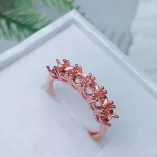 S92518K Gold-Plated Eternity Band Setting for 3x4 3x5mm Cabochon Gemstones