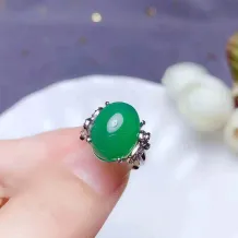 Silver And Gold Plated Fashion Ring Setting For 10x13mm Oval Jade/Gemstones