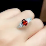 Silver Plated 18k Gold Ring For Oval 5*7mm Ruby And Sapphire Emerald