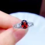 Silver Plated 18k Gold Ring For Oval 5*7mm Ruby And Sapphire Emerald