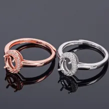 Simplicity 925 Silver Gold Plated Ring Setting For Oval 5x7mm Emerald