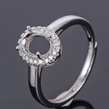 Simplicity 925 Silver Gold Plated Ring Setting For Oval 5x7mm Emerald