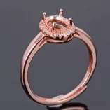 Simplicity 925 Silver Gold Plated Ring Setting For Oval 5x7mm Emerald