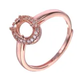 Simplicity 925 Silver Gold Plated Ring Setting For Oval 5x7mm Emerald