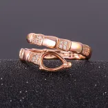 Snake Bamboo Ring S925 Sterling Silver Setting For Water Drop 6x8mm Gemstone
