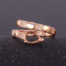 Snake Bamboo Ring S925 Sterling Silver Setting For Water Drop 6x8mm Gemstone