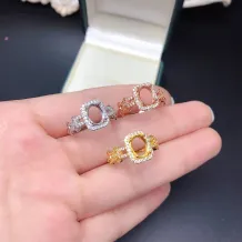 Solid Silver Ring Blanks For Oval 6x8mm Colored Gemstone Or Jadeite